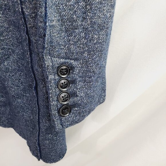 Banana Republic Indigo Wool Blend Textured Knit Boyfriend Blazer 4 - Picture 9 of 13